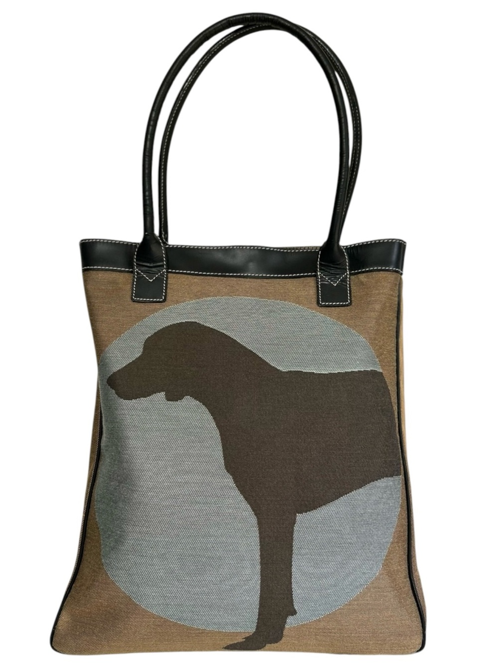 William Wegman Crypton Tote Large Blue Weimaraner Hound Dog Art Canvas Rare Bag